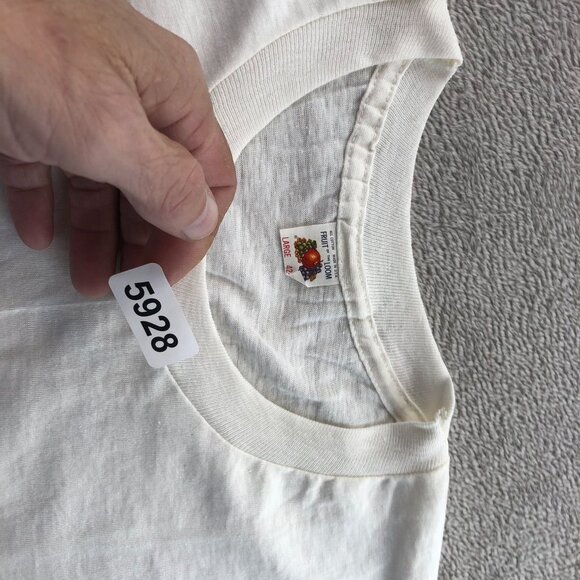 Fruit Of The Loom Mens Shirt Large Short Sleeve White Crew Neck Tee Classic - Picture 8 of 8